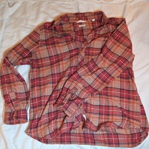 Vintage Orange and Brown Plaid Shirt